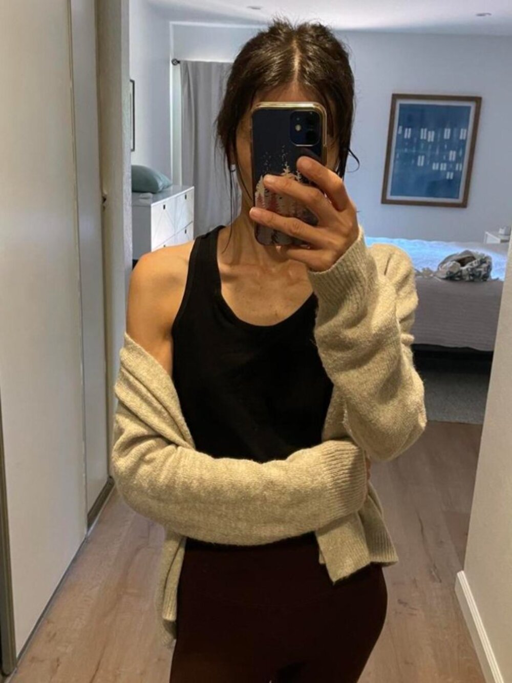 Beige slouchy cardigan